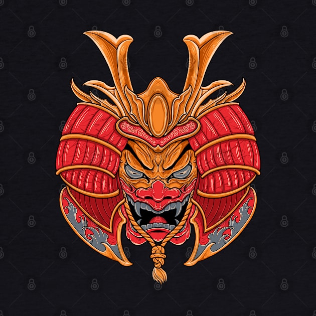 samurai head by erickgalcontattoo